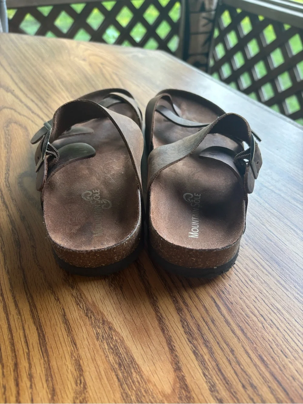 Mountain Soles Women's Brown Cross-Strap Leather Sandals
